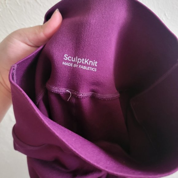 Fabletics SculptKnit Purple/Burgundy Medium Leggings - Picture 2 of 2